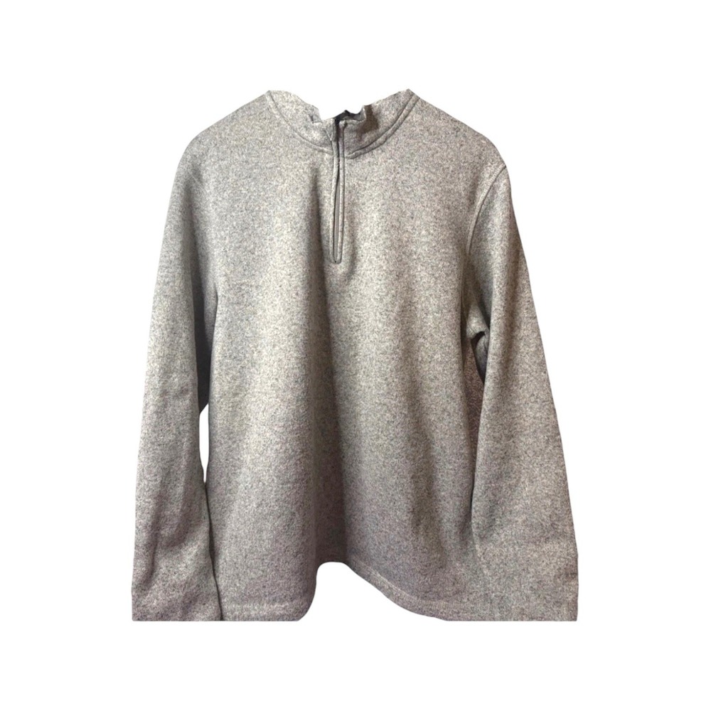 Wrangler Authentics Men's Sz L Long Sleeve Pullover Fleece 1/4 Zip Gray Sweater